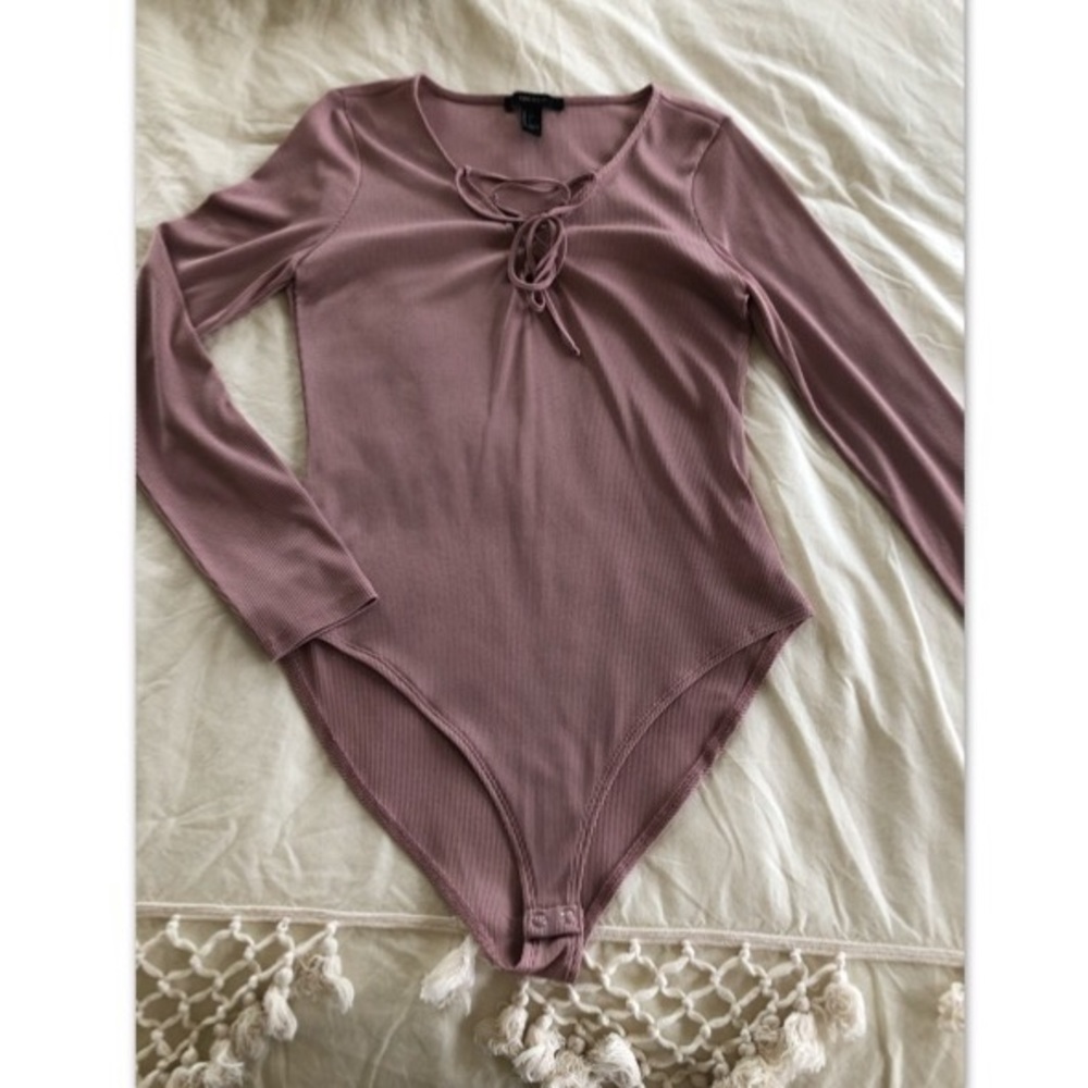 Ribbed Pink Bodysuit